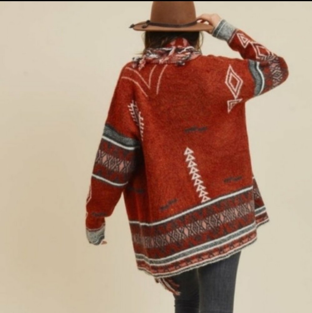 ❣LAST❣"JADE" BOHO TRIBAL CARDIGAN - Picture 4 of 6